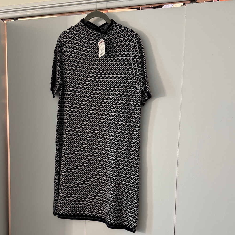 Nicole Miller Black and White Geometric Mini Dress